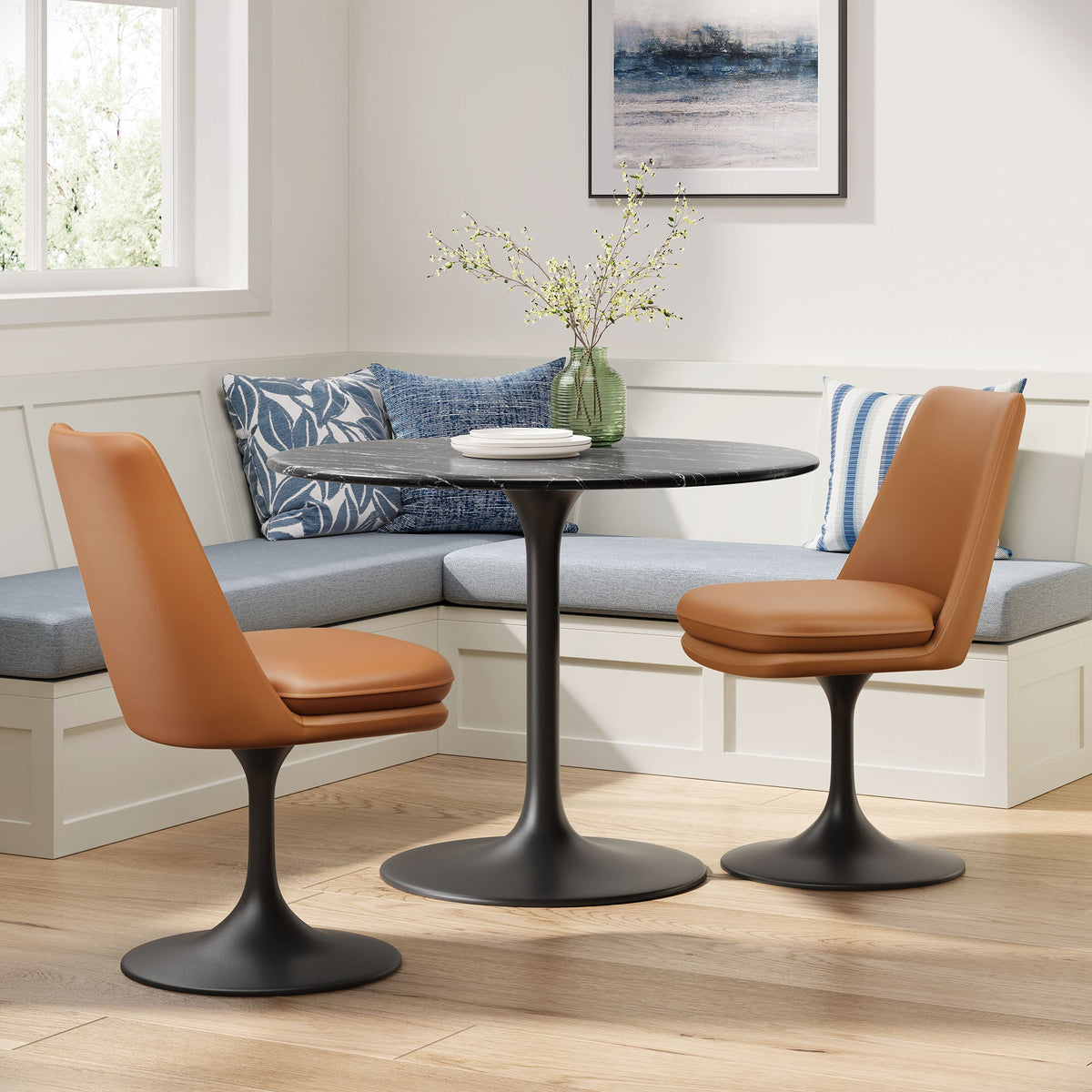 Lippa Swivel Dining Vegan Leather Side Chair by Modway, photo 8 of 20