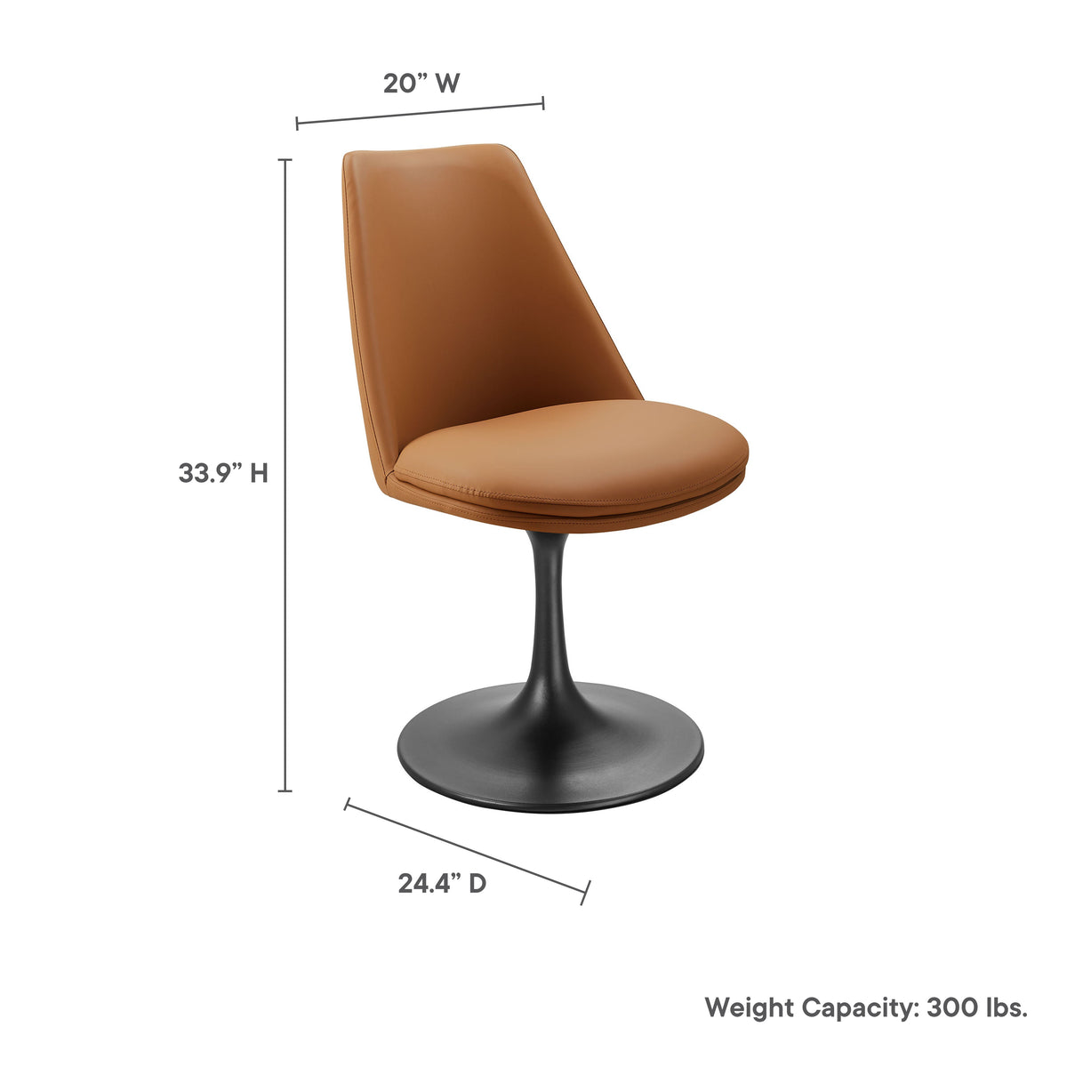 Lippa Swivel Dining Vegan Leather Side Chair by Modway, photo 2 of 20