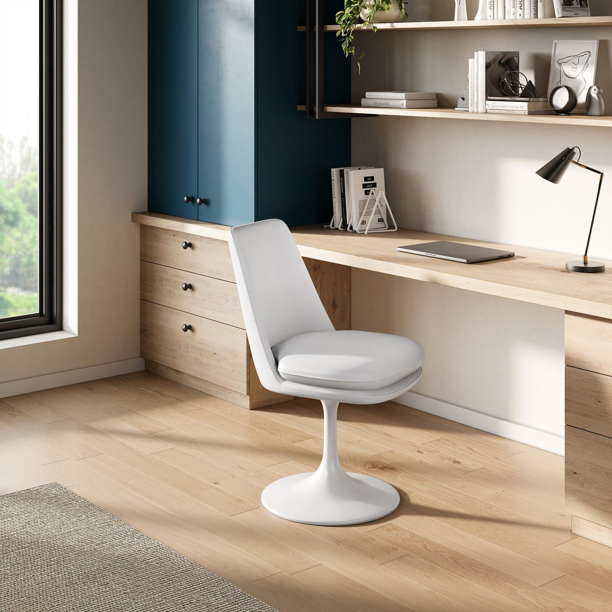 Lippa Swivel Dining Vegan Leather Side Chair by Modway, photo 19 of 20