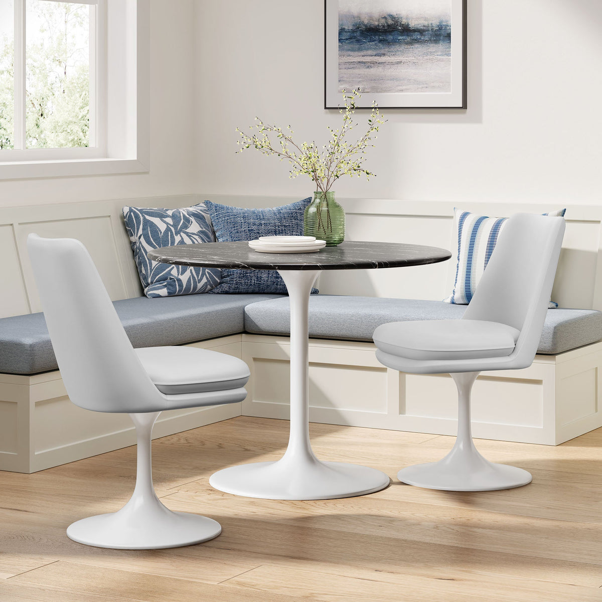Lippa Swivel Dining Vegan Leather Side Chair by Modway, photo 18 of 20