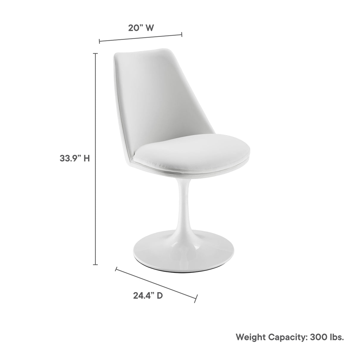 Lippa Swivel Dining Vegan Leather Side Chair by Modway, photo 12 of 20