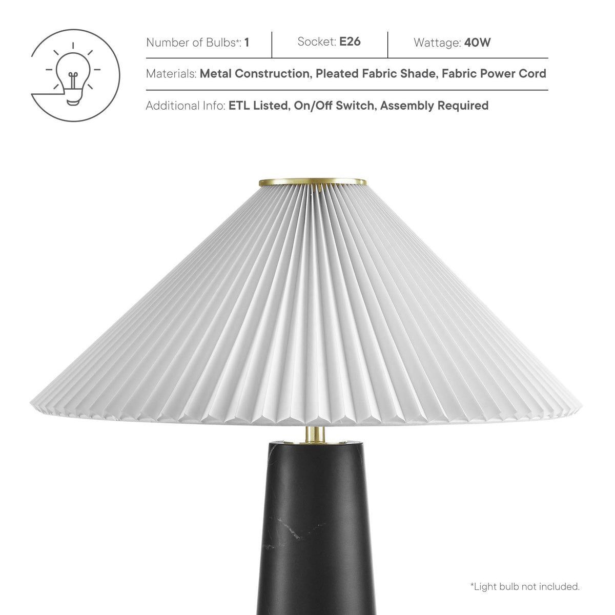 Nera Marble Table Lamp by Modway, photo 2 of 33