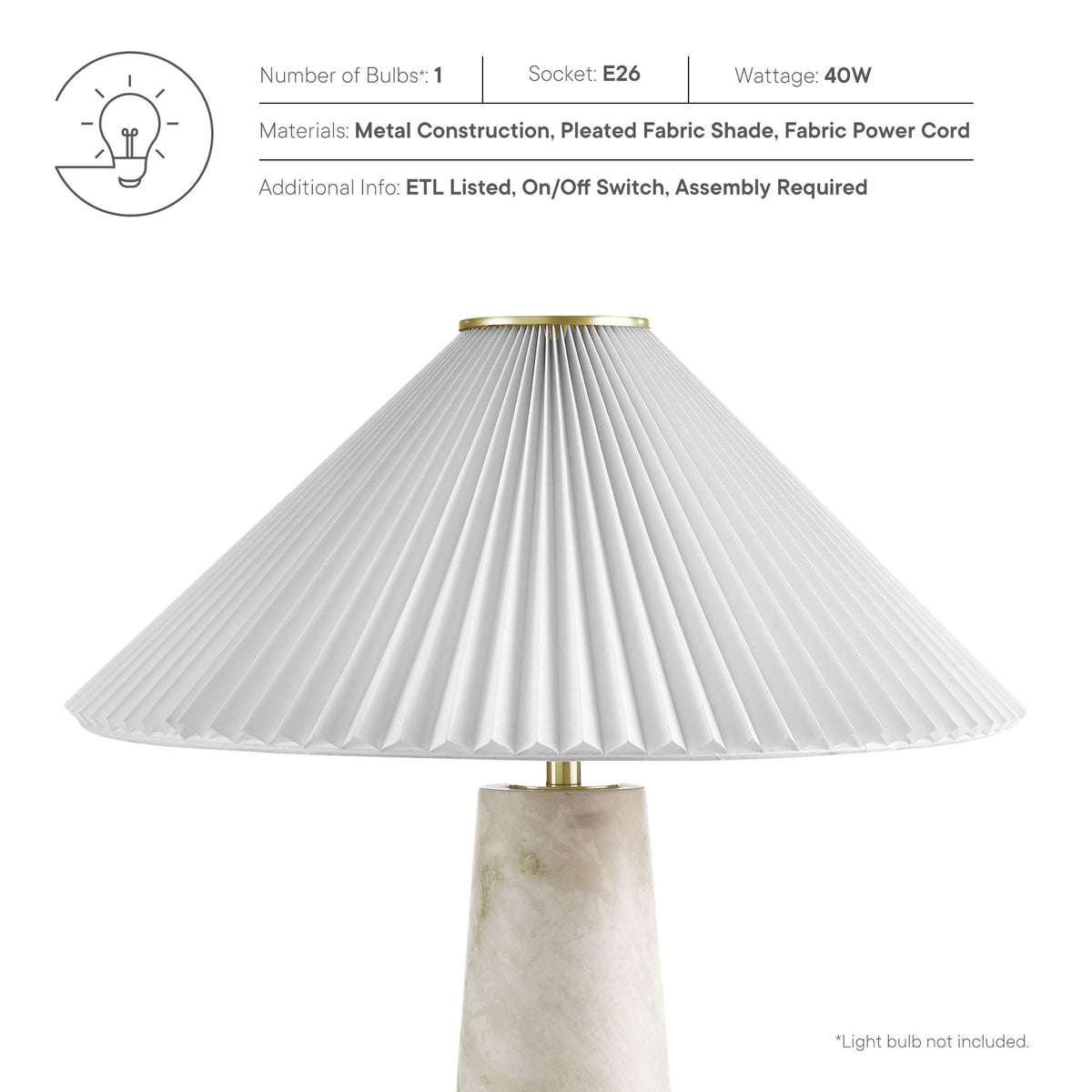 Nera Marble Table Lamp by Modway, photo 24 of 33