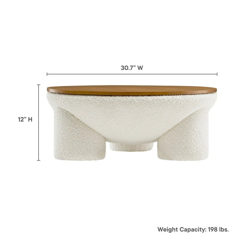 Tridome Round Boucle Upholstered Storage Coffee Table by Modway by HouseOfZazla