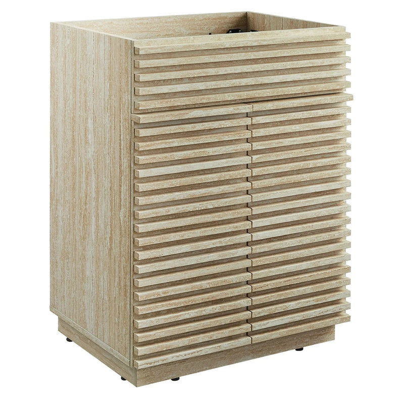 Render 24" Faux Travertine Bathroom Vanity Cabinet by HouseOfZazla