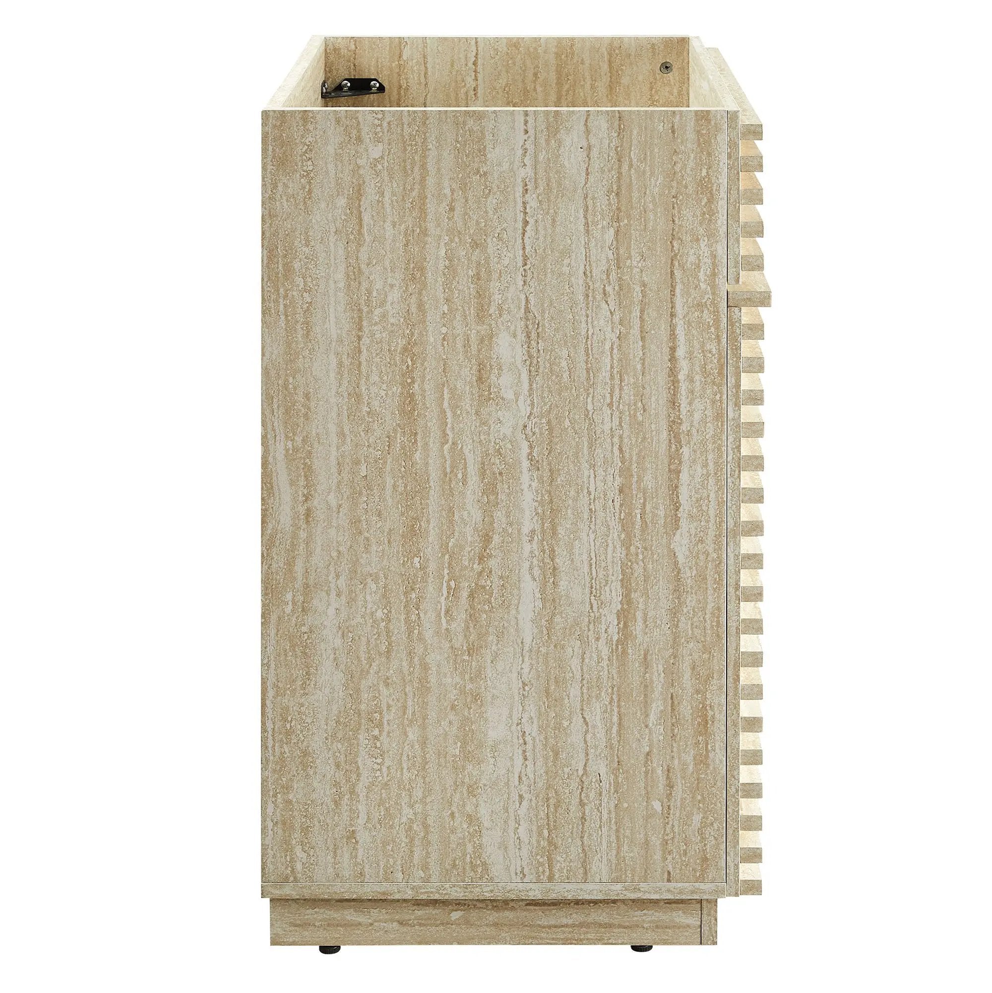 Render 24" Faux Travertine Bathroom Vanity Cabinet by HouseOfZazla