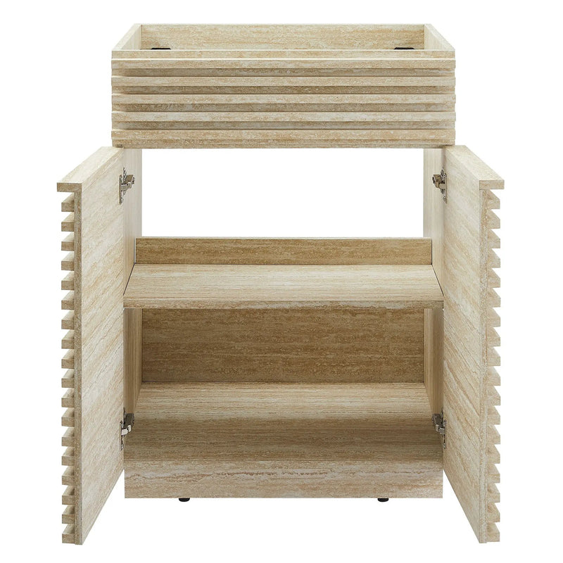 Render 24" Faux Travertine Bathroom Vanity Cabinet by HouseOfZazla
