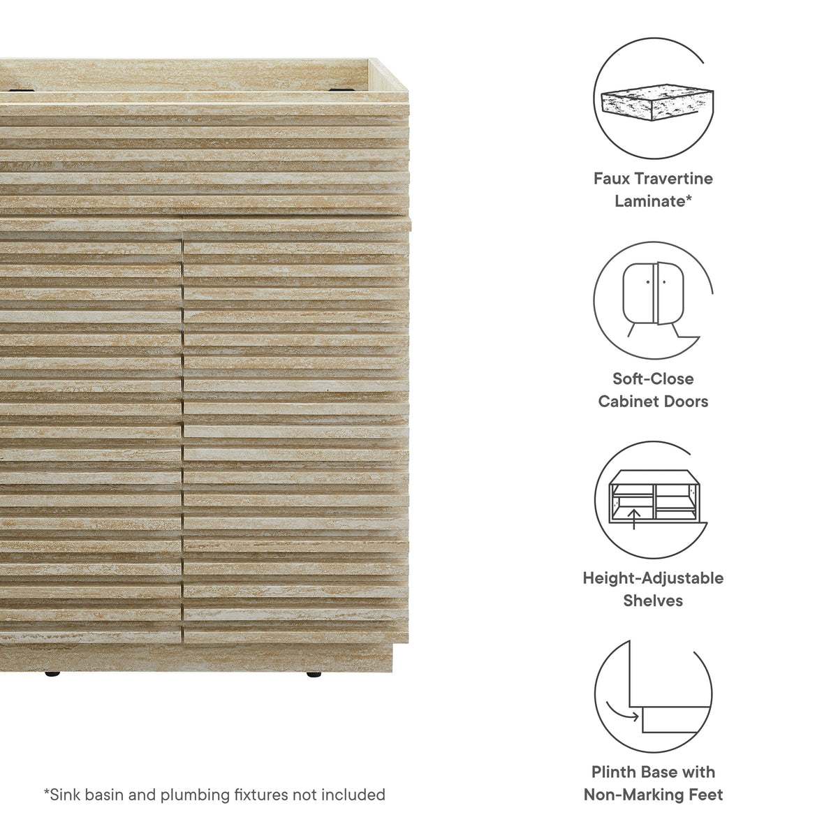 Render Faux Travertine Bathroom Vanity Cabinet, photo 3 of 21
