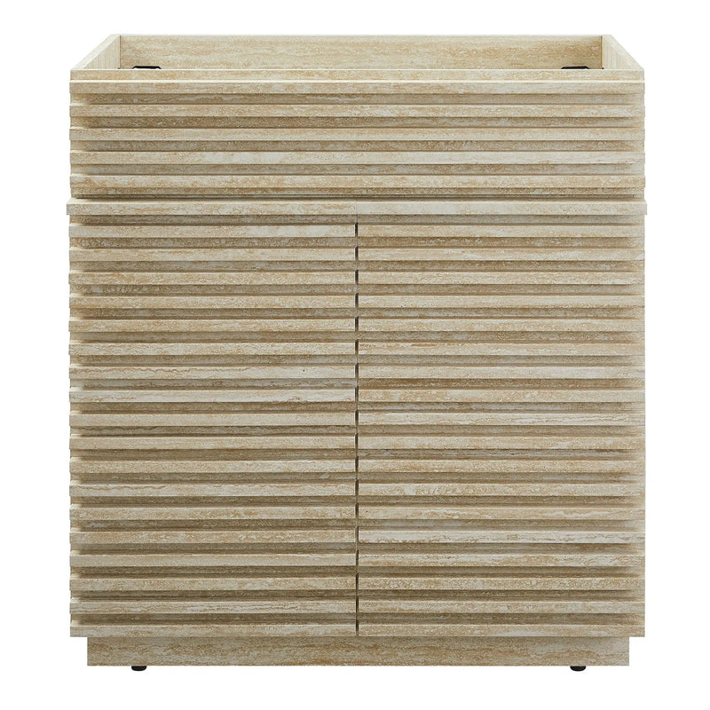 Render 30" Faux Travertine Bathroom Vanity Cabinet by HouseOfZazla