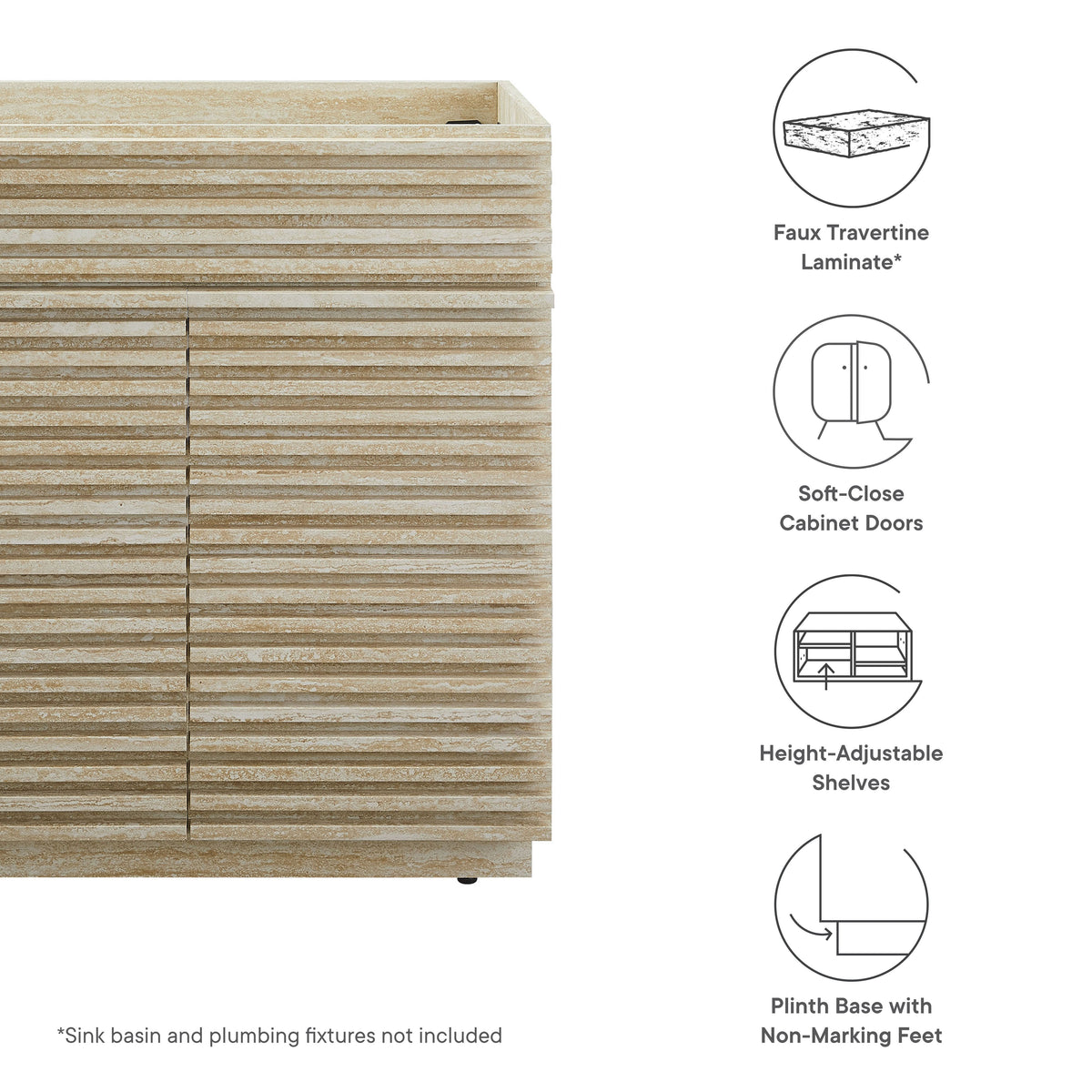 Render Faux Travertine Bathroom Vanity Cabinet, photo 10 of 21