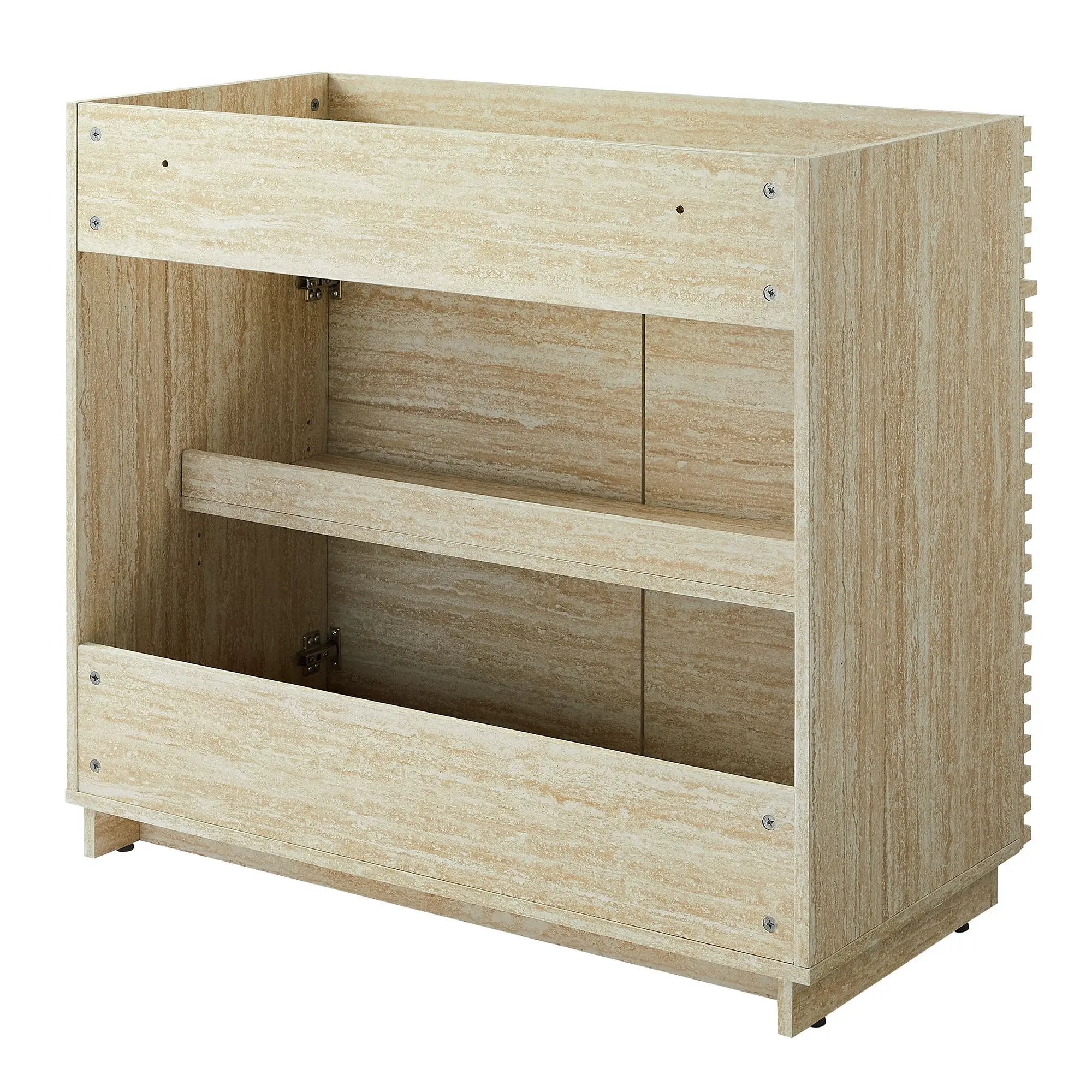 Render 36" Faux Travertine Bathroom Vanity Cabinet by HouseOfZazla