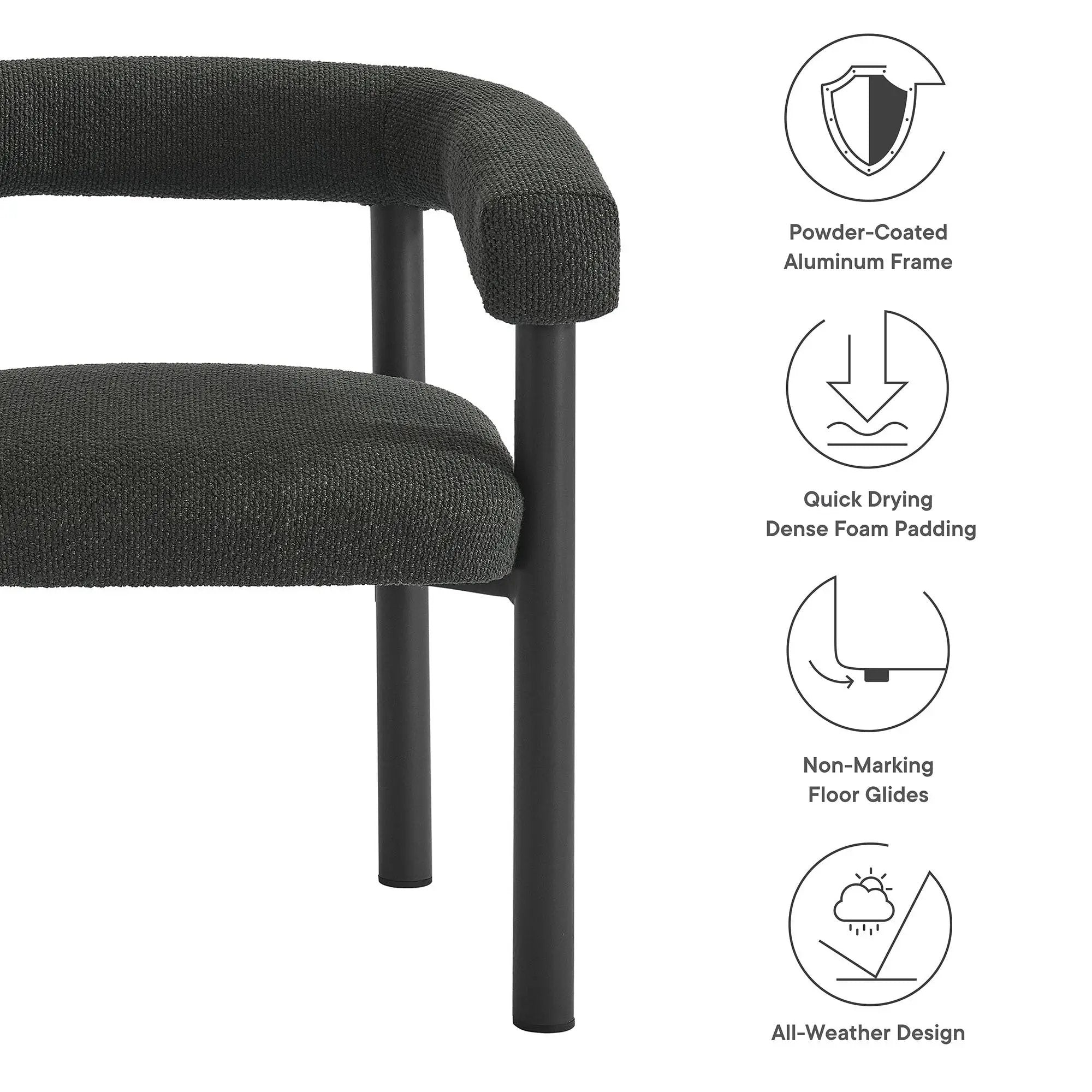 Nautica Outdoor Patio Aluminum Dining Armchairs Set of 2 by Modway by HouseOfZazla