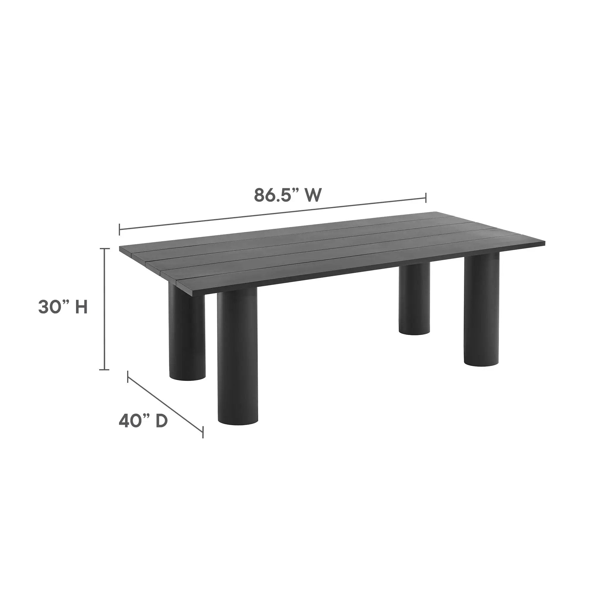 Nautica Outdoor Patio 87" Rectangular Aluminum Dining Table by Modway by HouseOfZazla