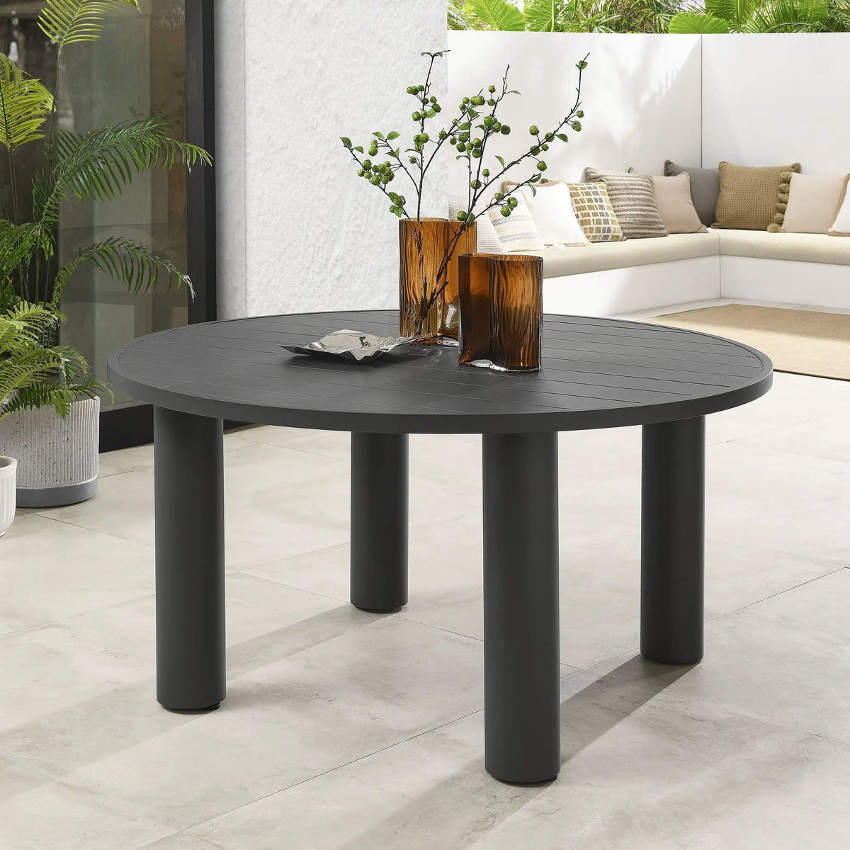 Nautica Outdoor Patio 60" Round Aluminum Dining Table by Modway by HouseOfZazla