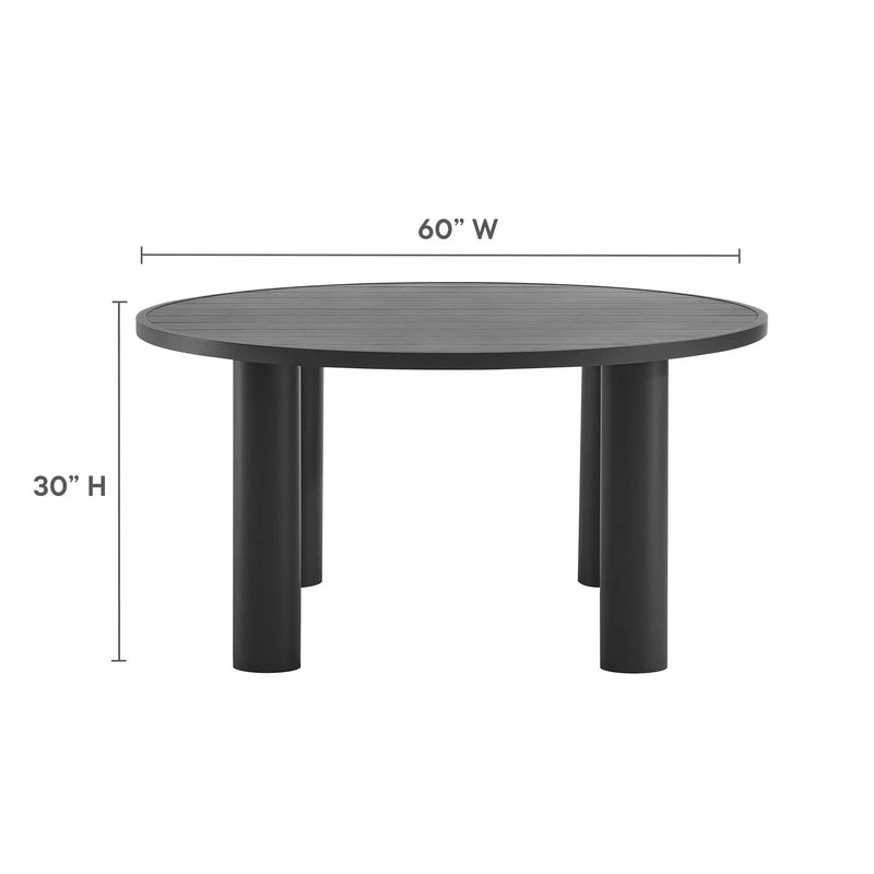 Nautica 5-Piece Round Outdoor Patio Aluminum Dining Table and Chairs Set by HouseOfZazla