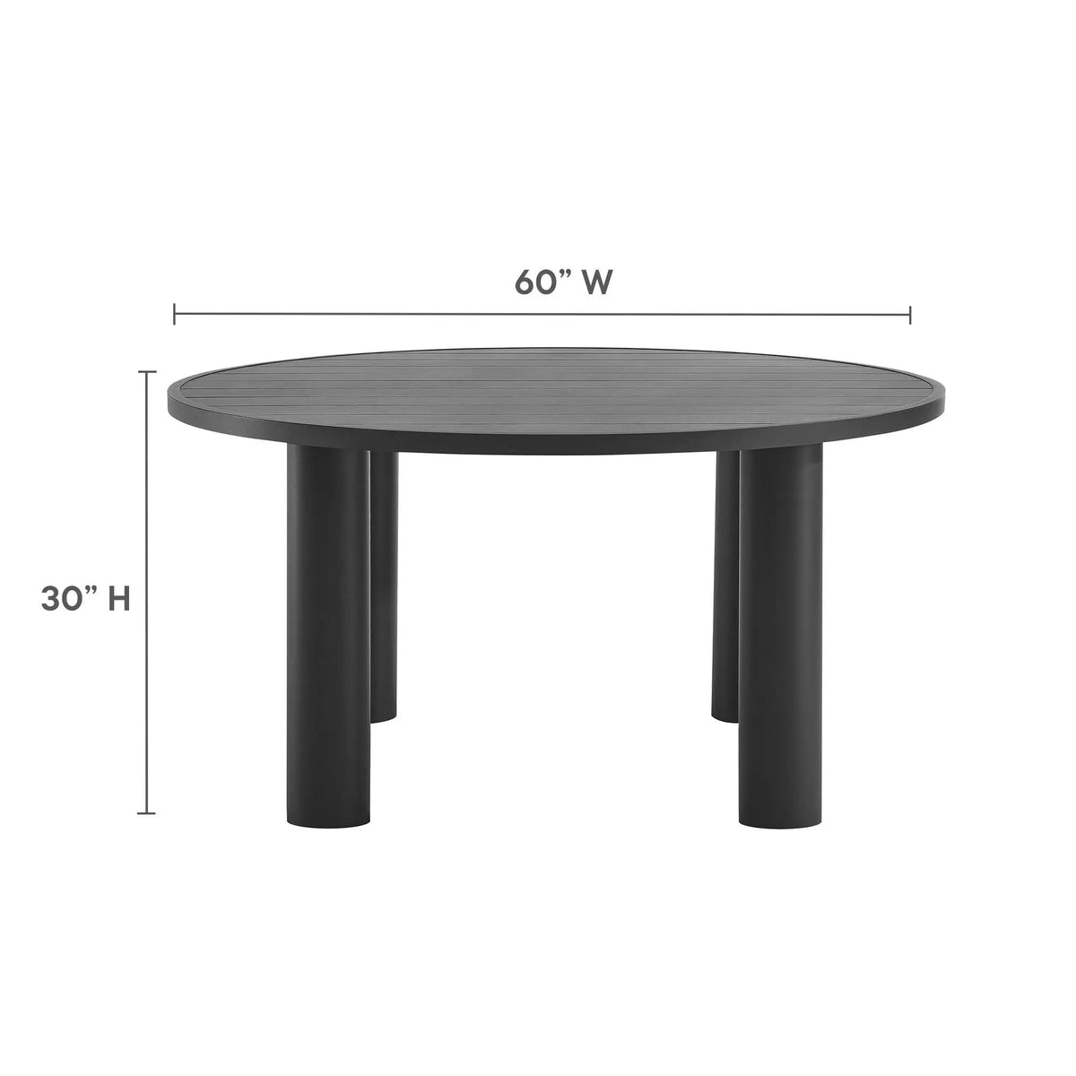 Nautica Outdoor Patio 60" Round Aluminum Dining Table by Modway by HouseOfZazla