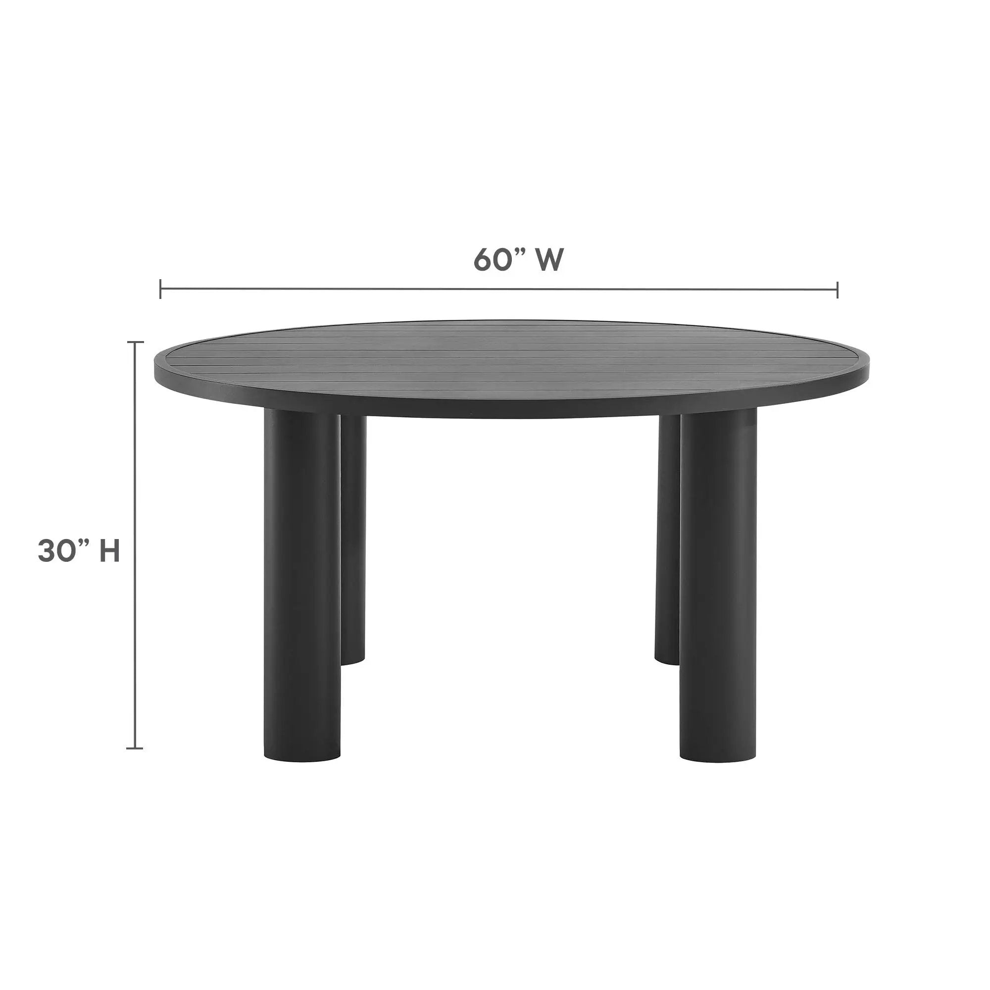 Nautica Outdoor Patio 60" Round Aluminum Dining Table by Modway by HouseOfZazla
