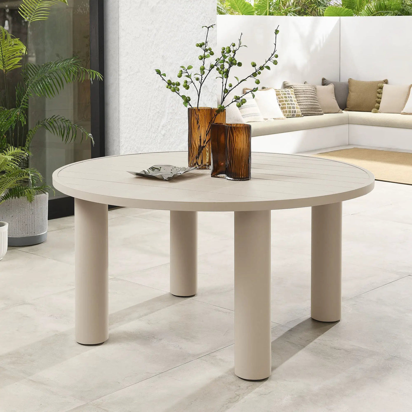 Nautica Outdoor Patio 60" Round Aluminum Dining Table by Modway by HouseOfZazla
