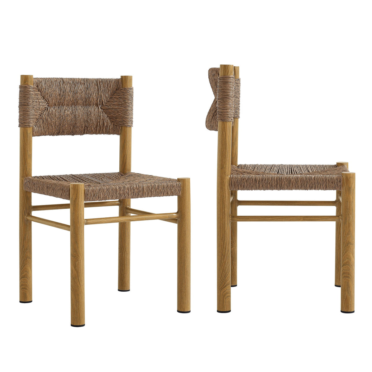 Parkland 7-Piece Rectangular Outdoor Patio Rattan and Aluminum Dining Table and Chairs Set by Modway, photo 9 of 30