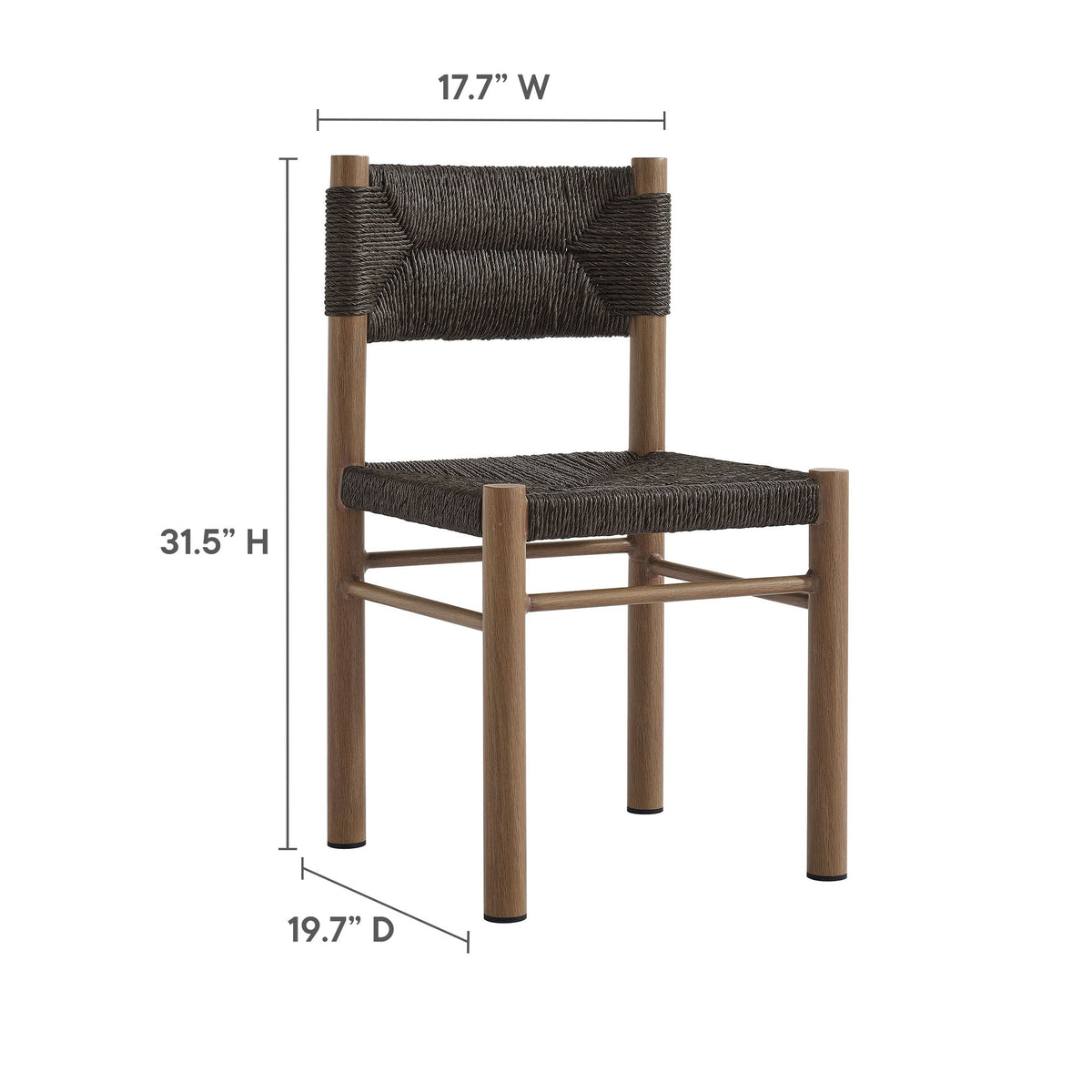 Parkland 7-Piece Rectangular Outdoor Patio Rattan and Aluminum Dining Table and Chairs Set by Modway, photo 18 of 30