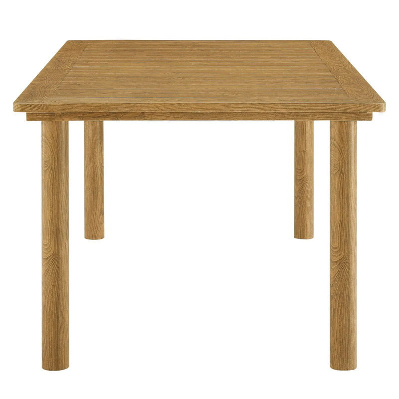 Abacus 7-Piece Rectangular Outdoor Patio Aluminum Dining Table Set with Rattan Armchairs by HouseOfZazla