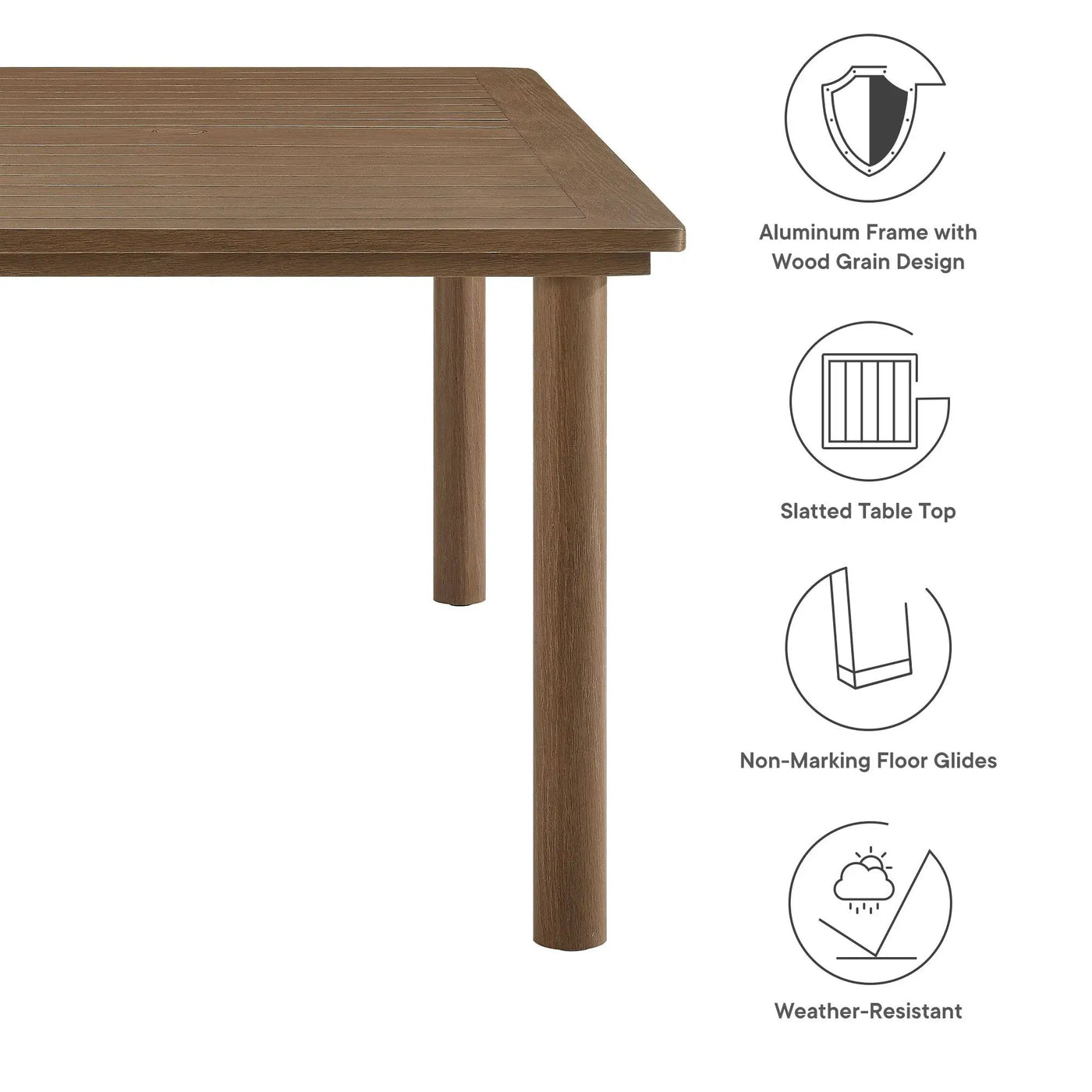 Parkland 76" Outdoor Aluminum Patio Dining Table by Modway by HouseOfZazla