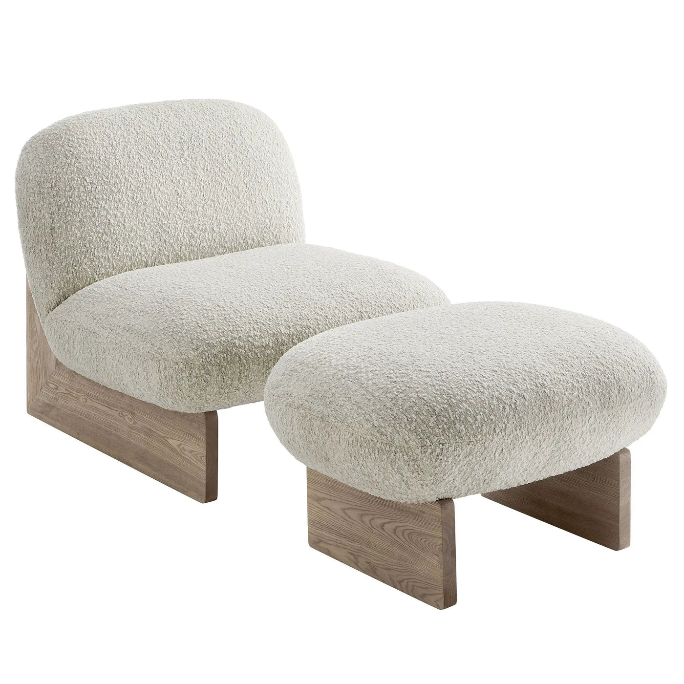 Loyal Boucle Fabric Accent Chair and Ottoman Set by Modway by HouseOfZazla