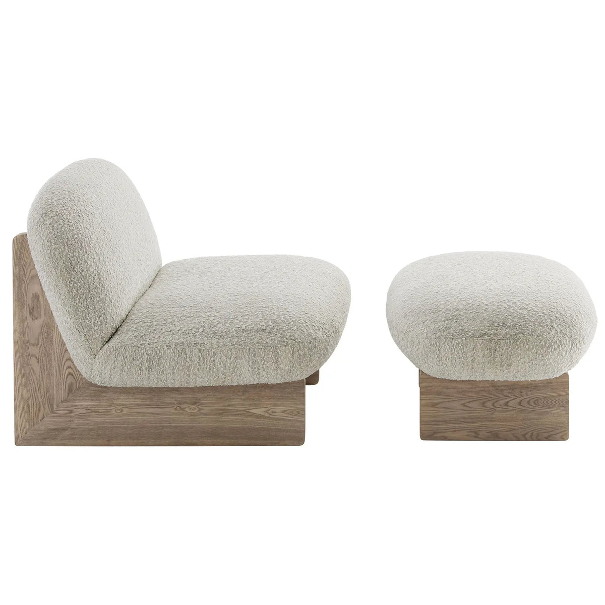 Loyal Boucle Fabric Accent Chair and Ottoman Set by Modway by HouseOfZazla