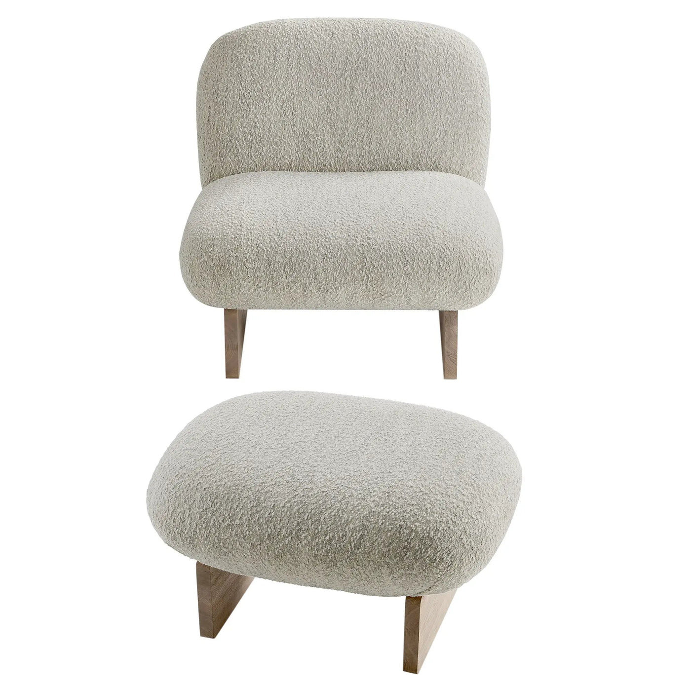 Loyal Boucle Fabric Accent Chair and Ottoman Set by Modway by HouseOfZazla