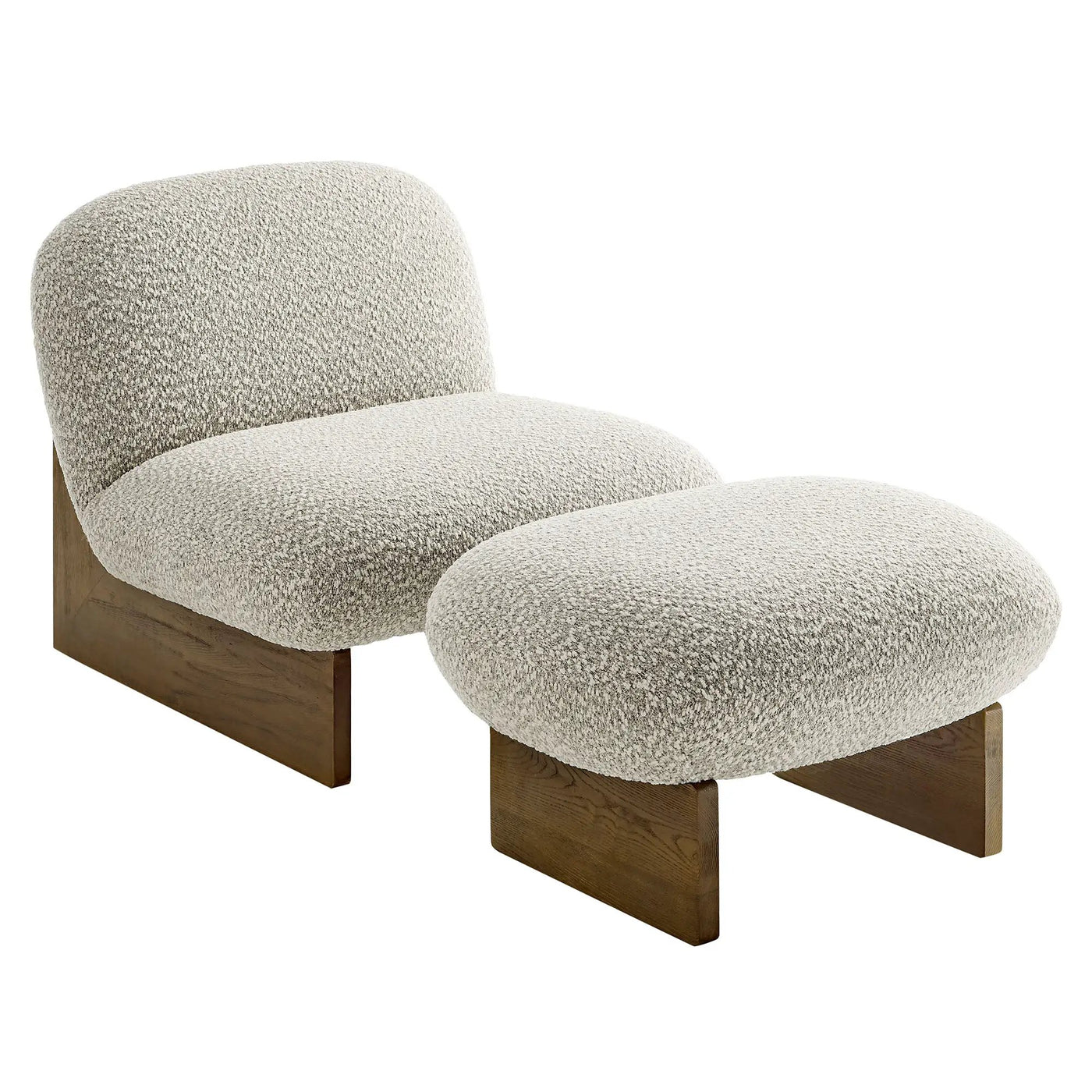 Loyal Boucle Fabric Accent Chair and Ottoman Set by Modway by HouseOfZazla