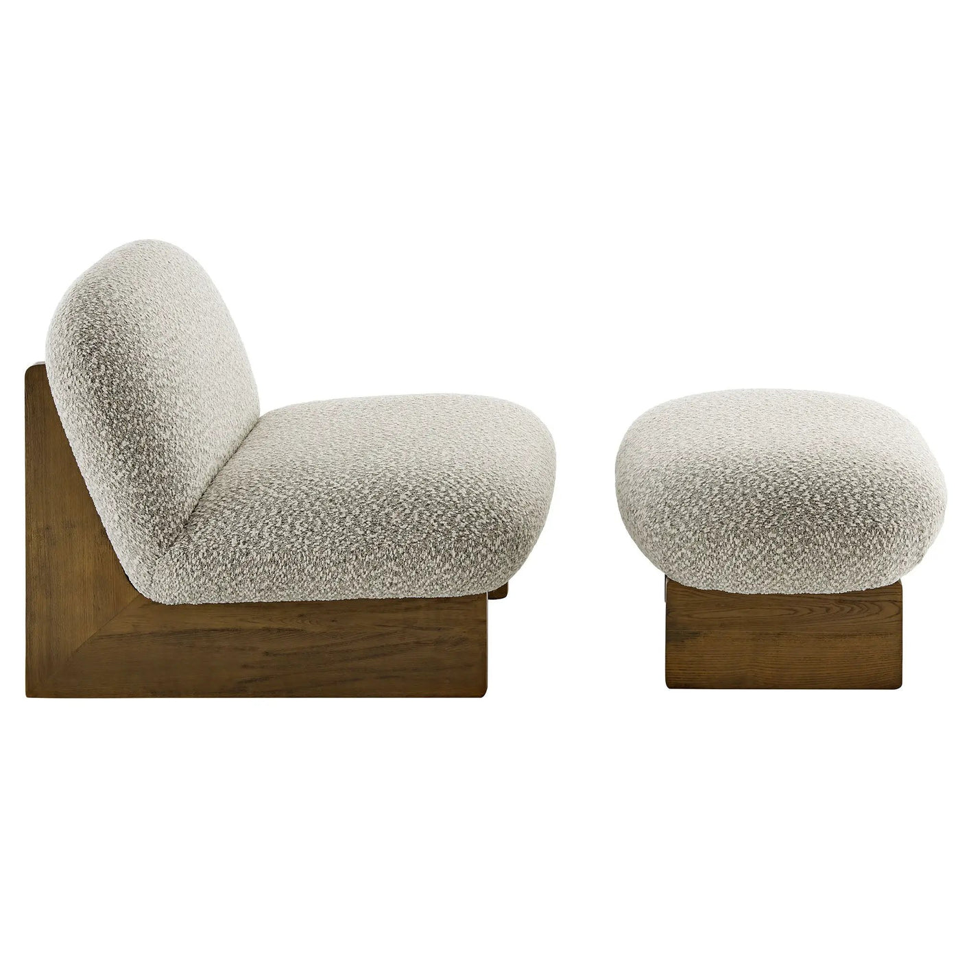 Loyal Boucle Fabric Accent Chair and Ottoman Set by Modway by HouseOfZazla