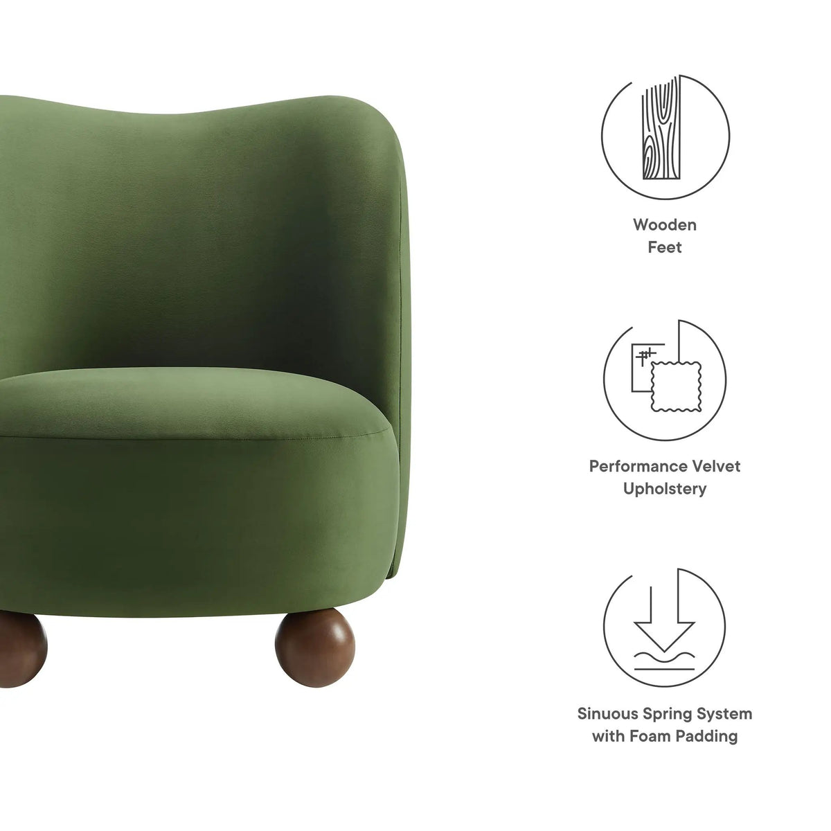 Monroe Performance Velvet Accent Chair by Modway by HouseOfZazla