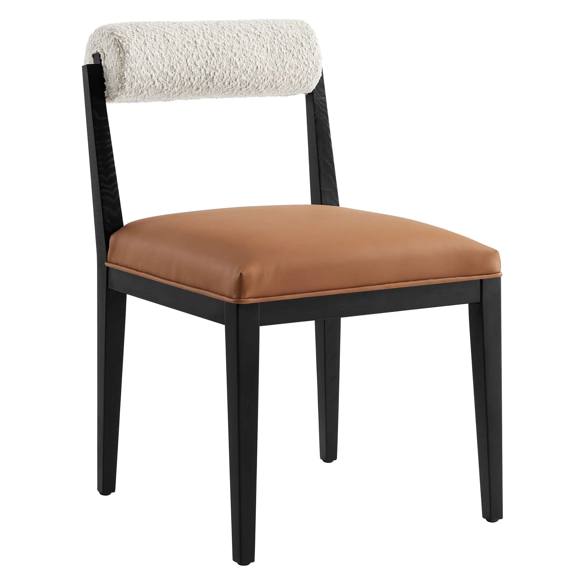 Kai Boucle and Vegan Leather Dining Chair by Modway by HouseOfZazla