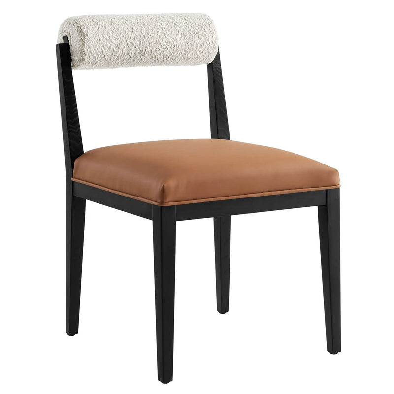Kai Boucle and Vegan Leather Dining Chair by Modway by HouseOfZazla