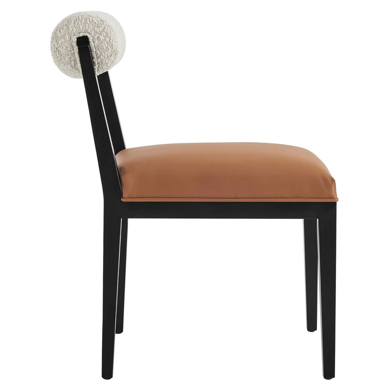 Kai Boucle and Vegan Leather Dining Chair by Modway by HouseOfZazla