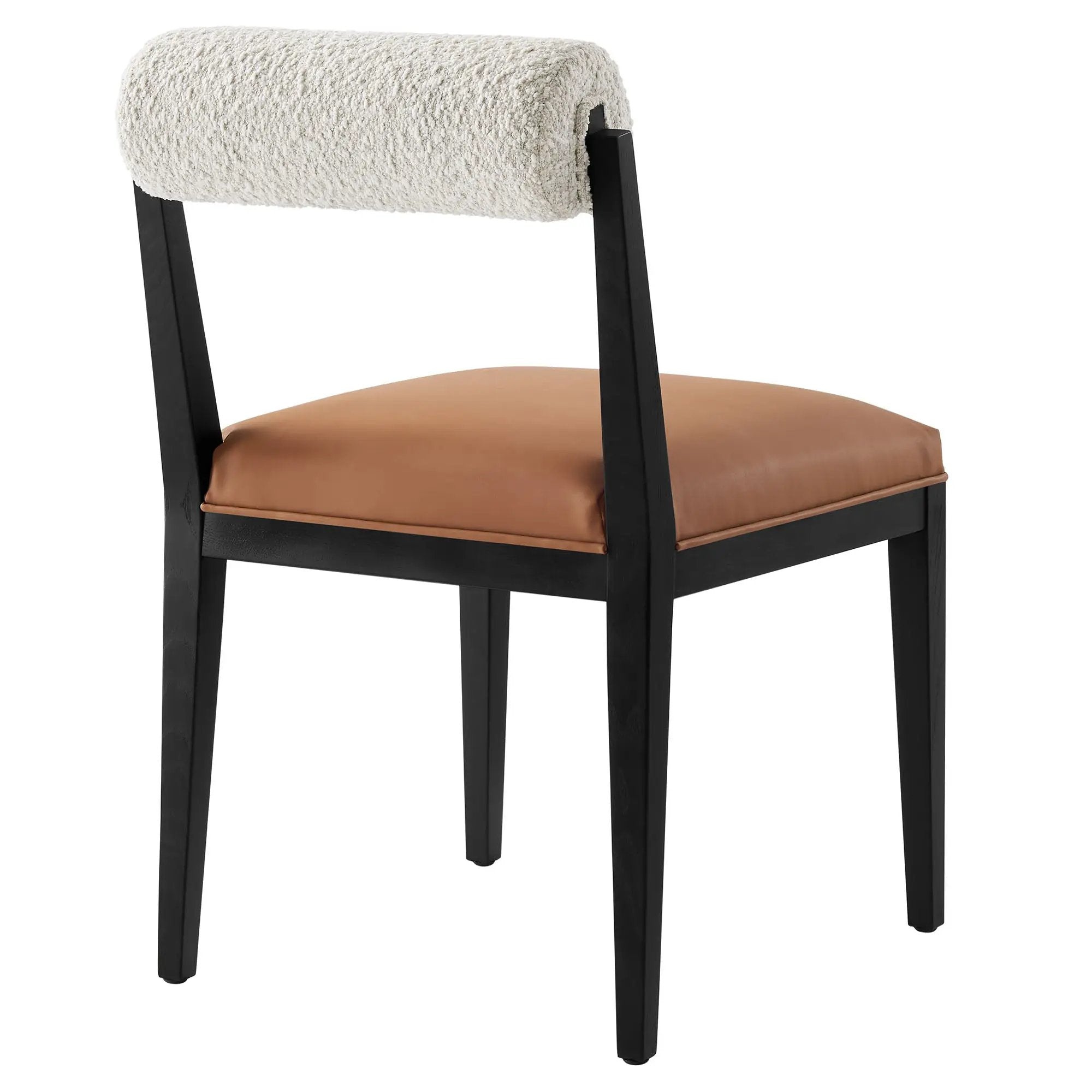 Kai Boucle and Vegan Leather Dining Chair by Modway by HouseOfZazla