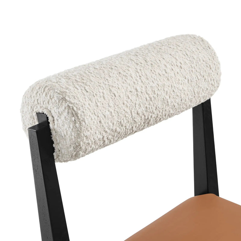 Kai Boucle and Vegan Leather Dining Chair by Modway by HouseOfZazla