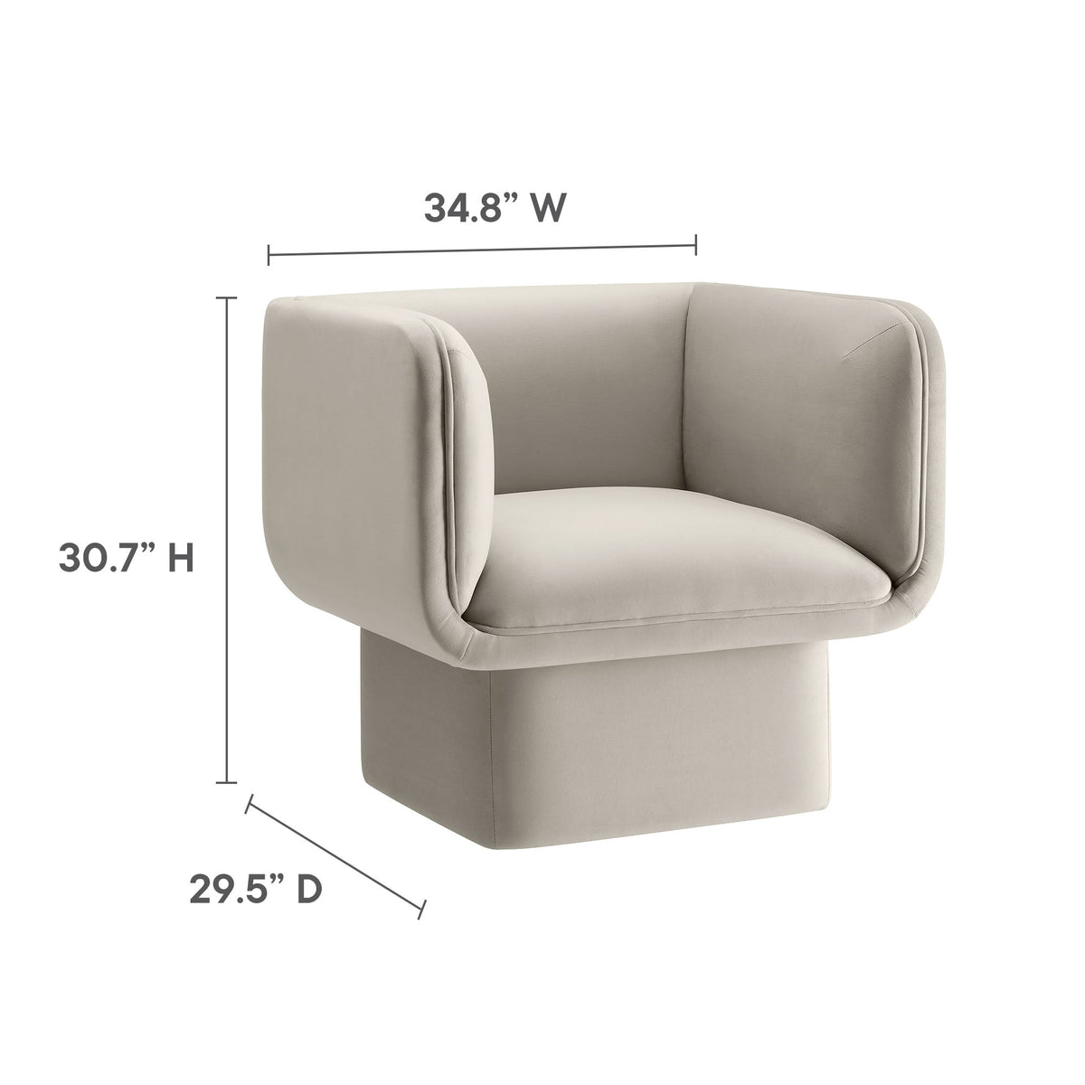Tate Performance Velvet Accent Chair by Modway, photo 2 of 36