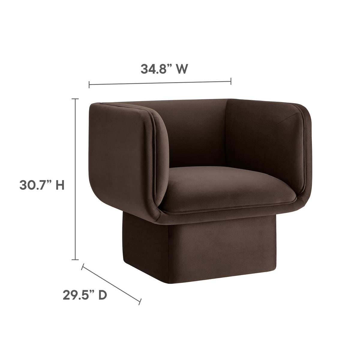 Tate Performance Velvet Accent Chair by Modway, photo 12 of 36