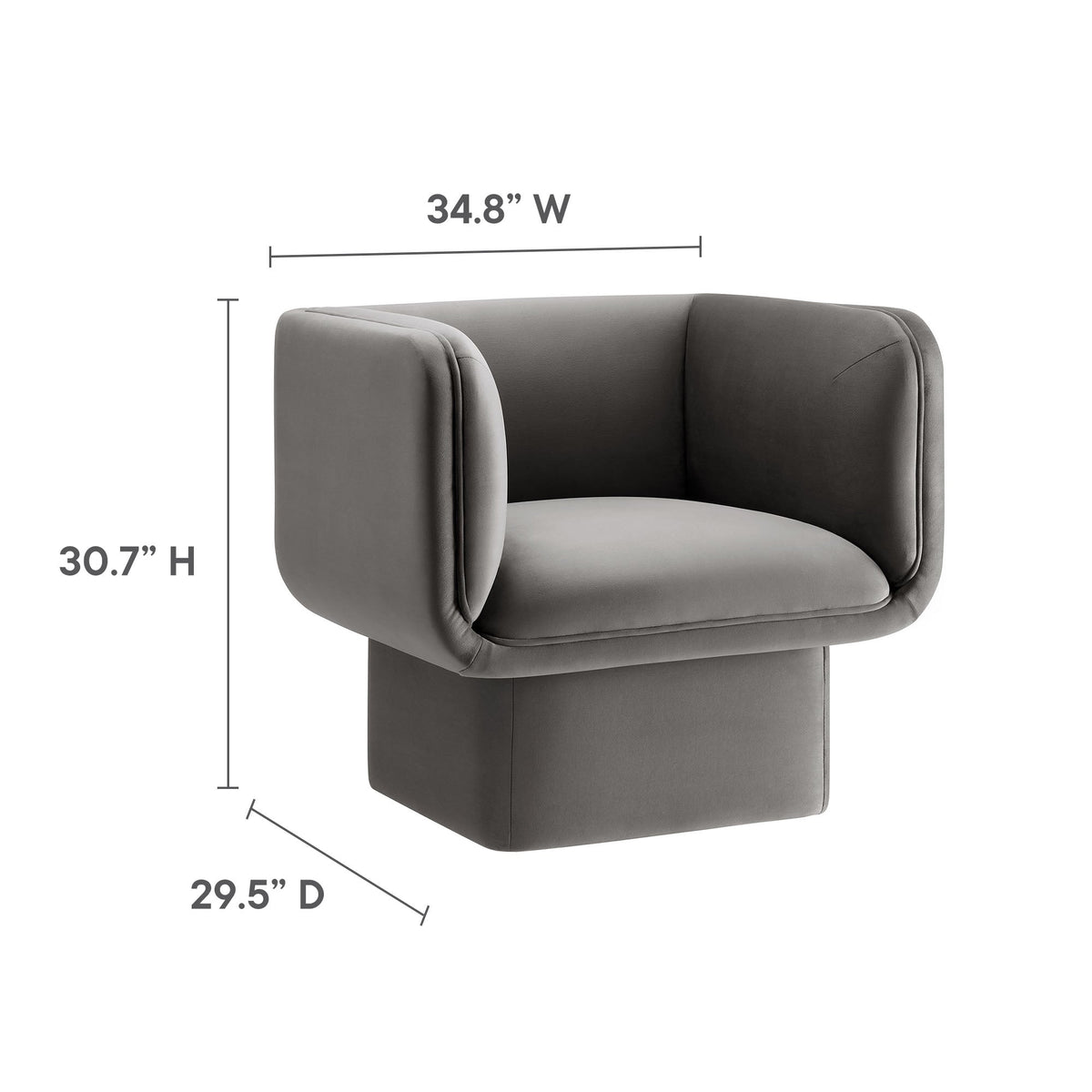 Tate Performance Velvet Accent Chair by Modway, photo 20 of 36