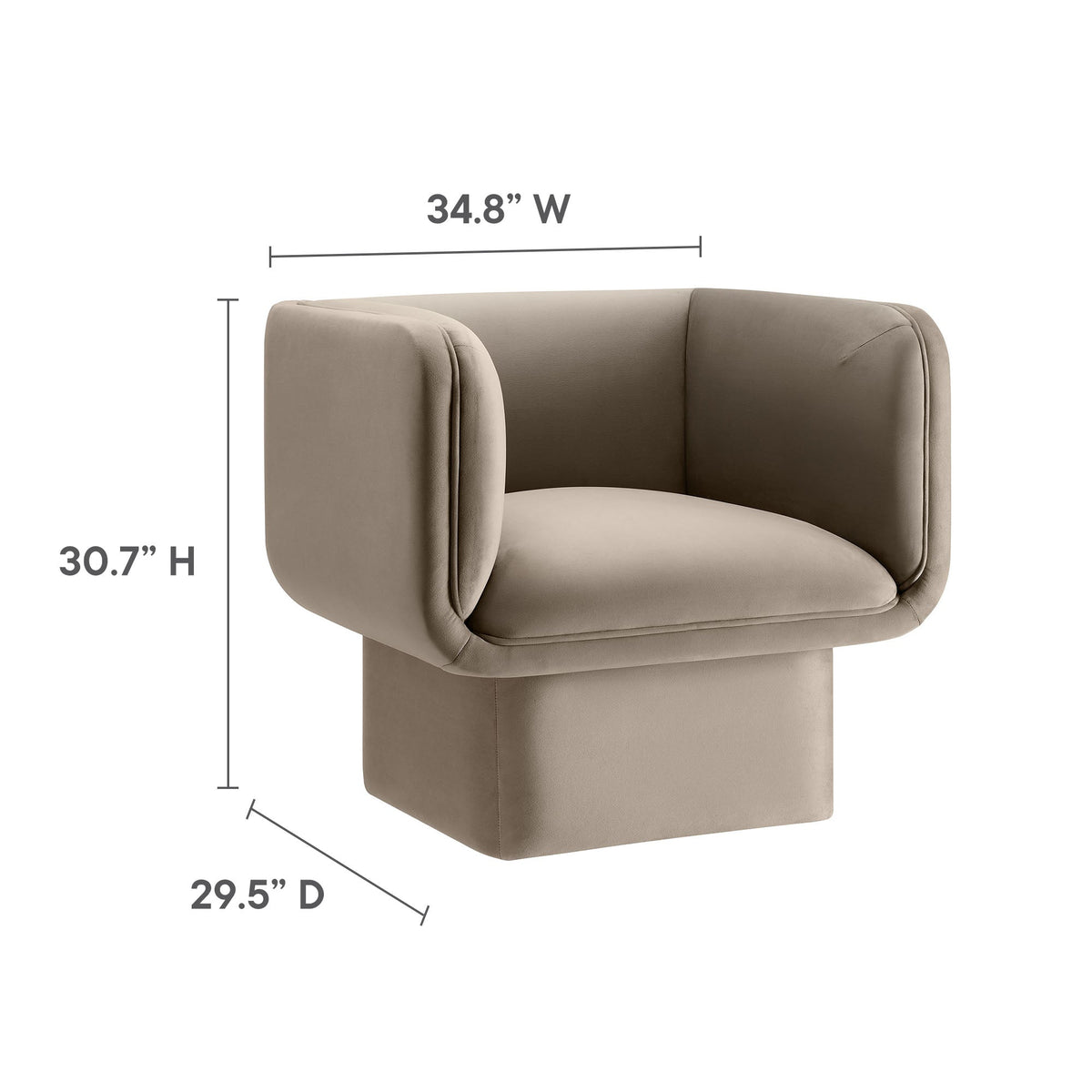 Tate Performance Velvet Accent Chair by Modway, photo 29 of 36