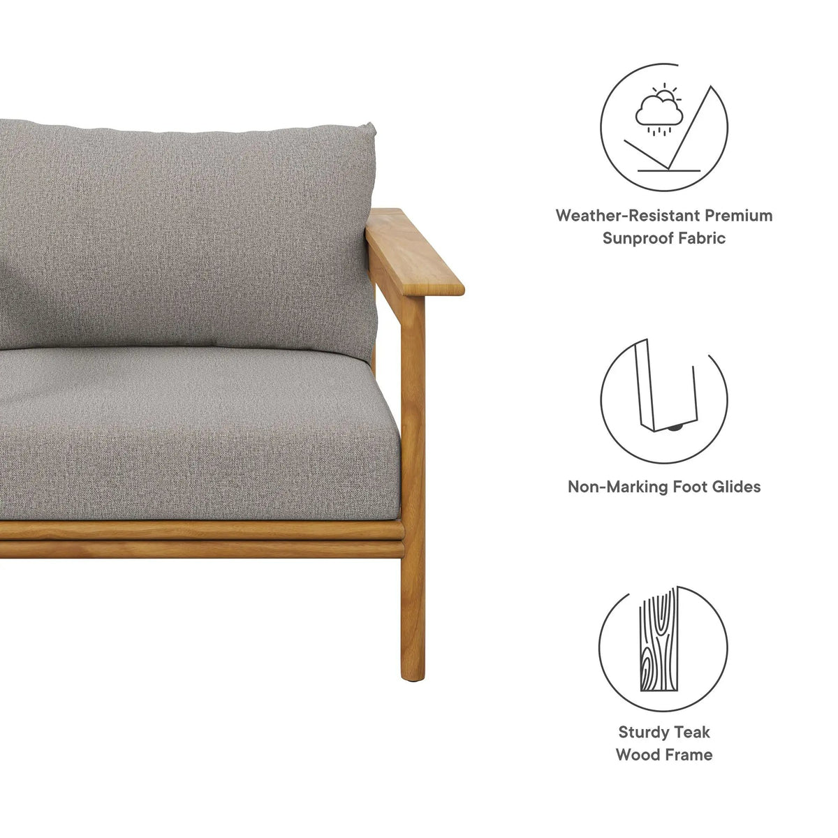 Wren Outdoor Patio Teak Wood Armchair by Modway by HouseOfZazla