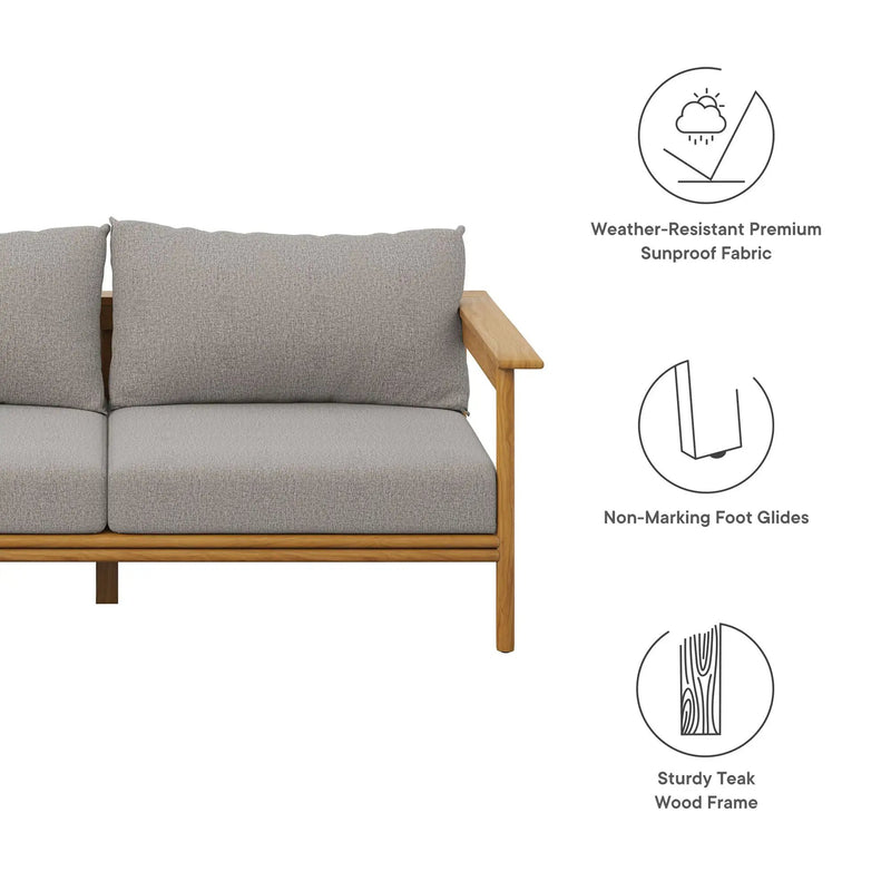 Wren Outdoor Patio Teak Wood Sofa by Modway by HouseOfZazla