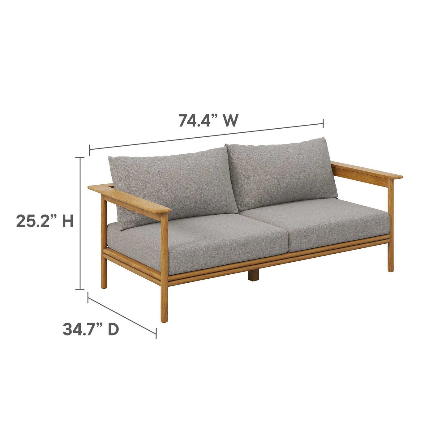 Wren Outdoor Patio Teak Wood Sofa by Modway by HouseOfZazla