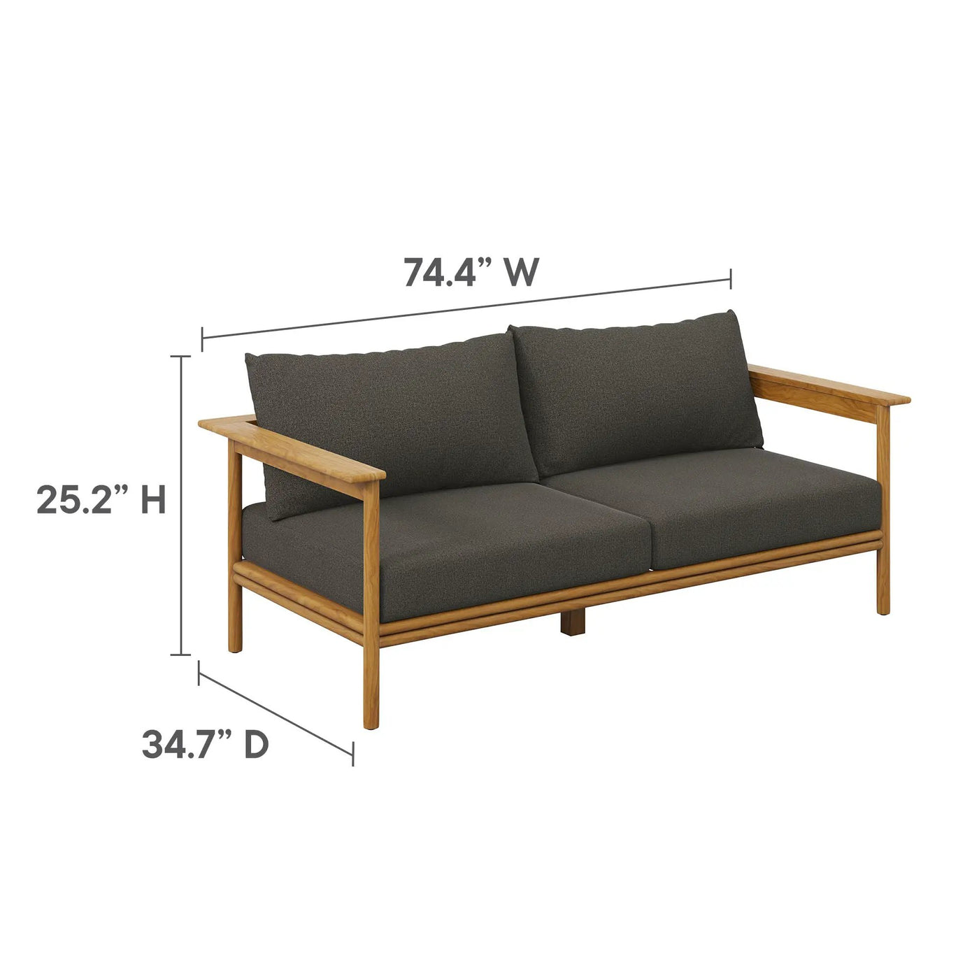 Wren Outdoor Patio Teak Wood Sofa by Modway by HouseOfZazla