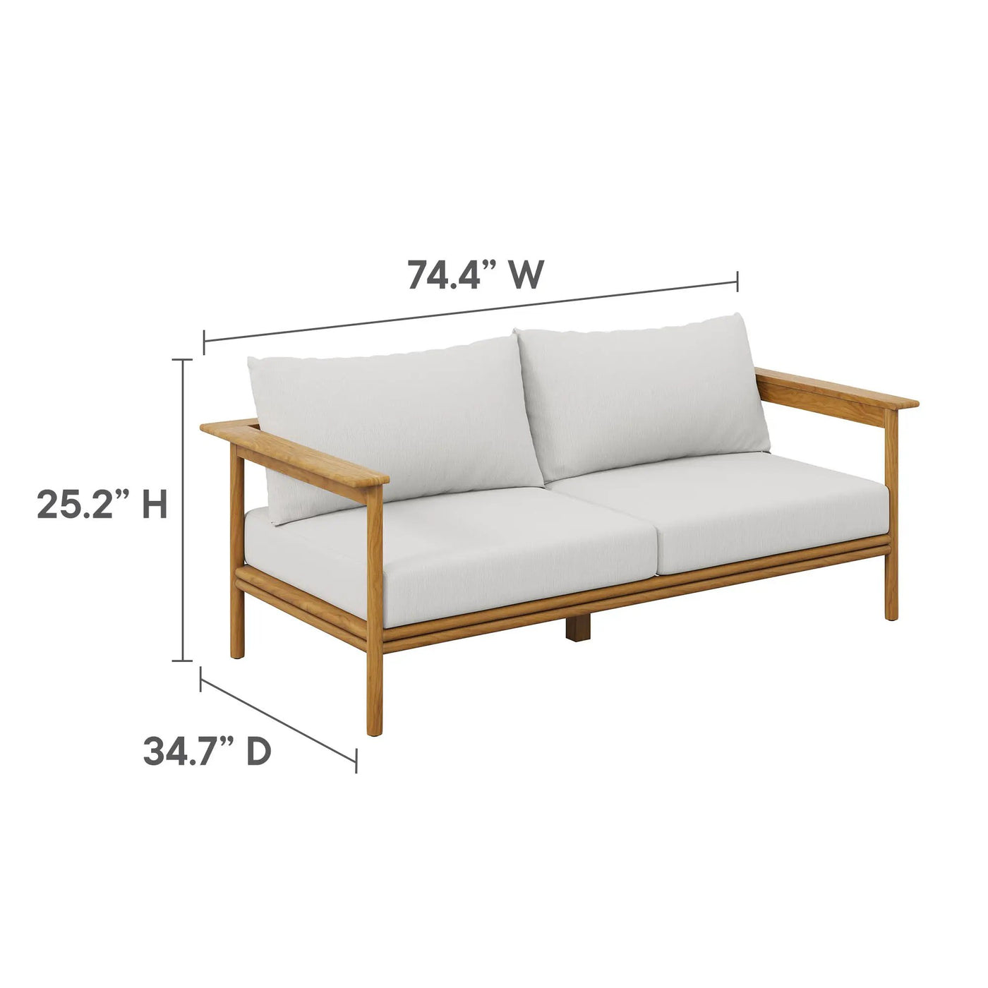 Wren Outdoor Patio Teak Wood Sofa by Modway by HouseOfZazla