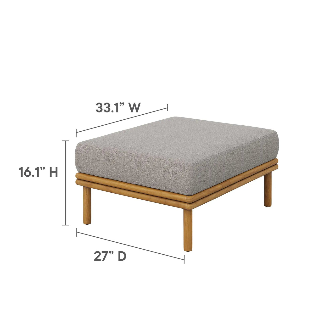 Wren 2-Piece Outdoor Patio Teak Wood Sofa and Ottoman Set by Modway by HouseOfZazla