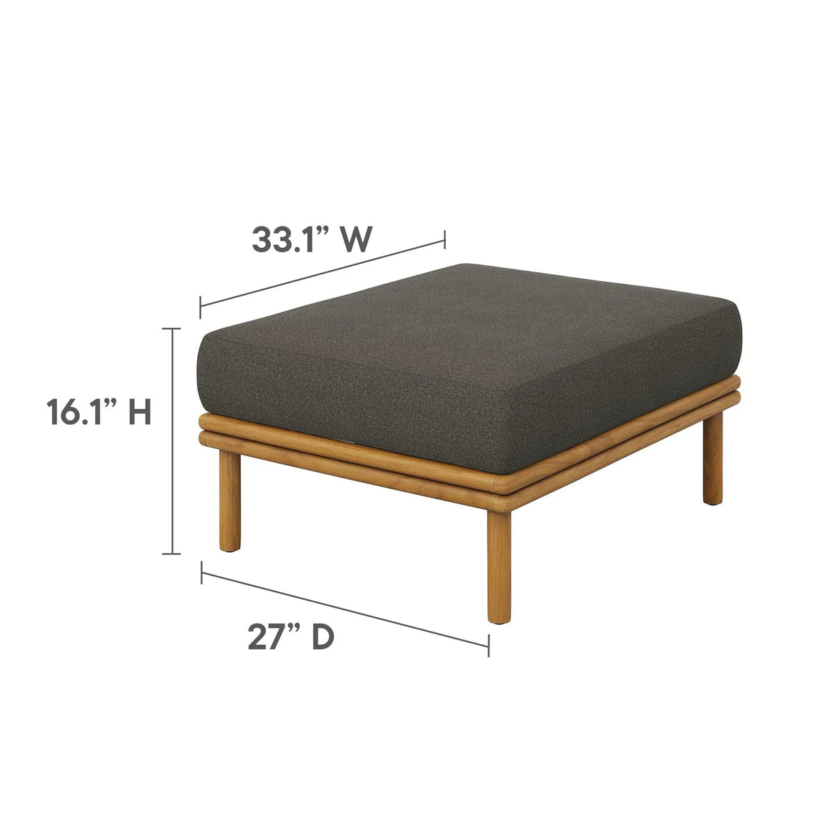 Wren Outdoor Patio Teak Wood Ottoman By Modway by HouseOfZazla