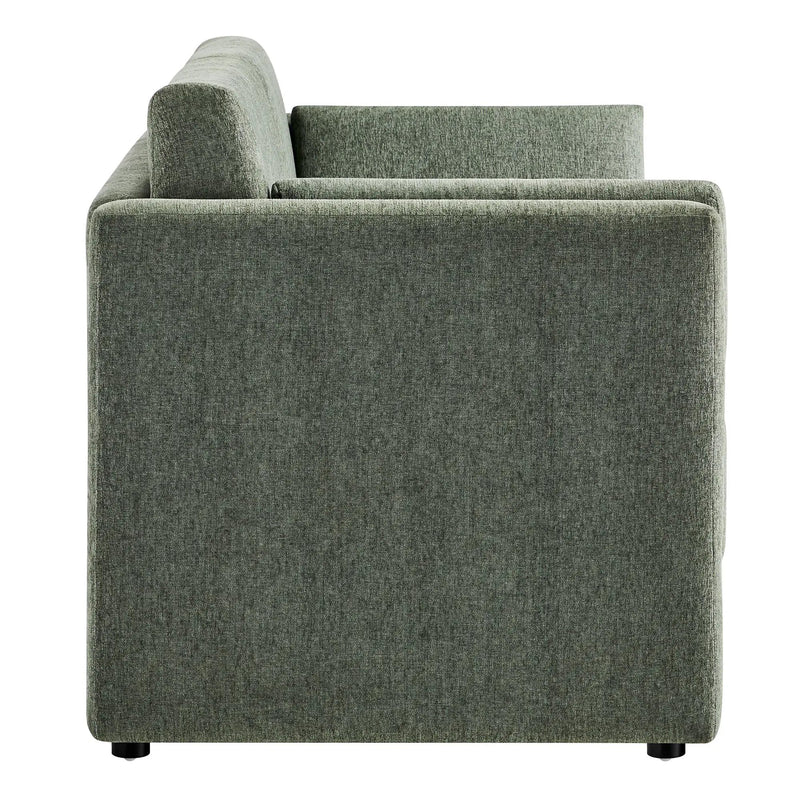 Linden Upholstered Heathered Chenille Small Sofa by HouseOfZazla
