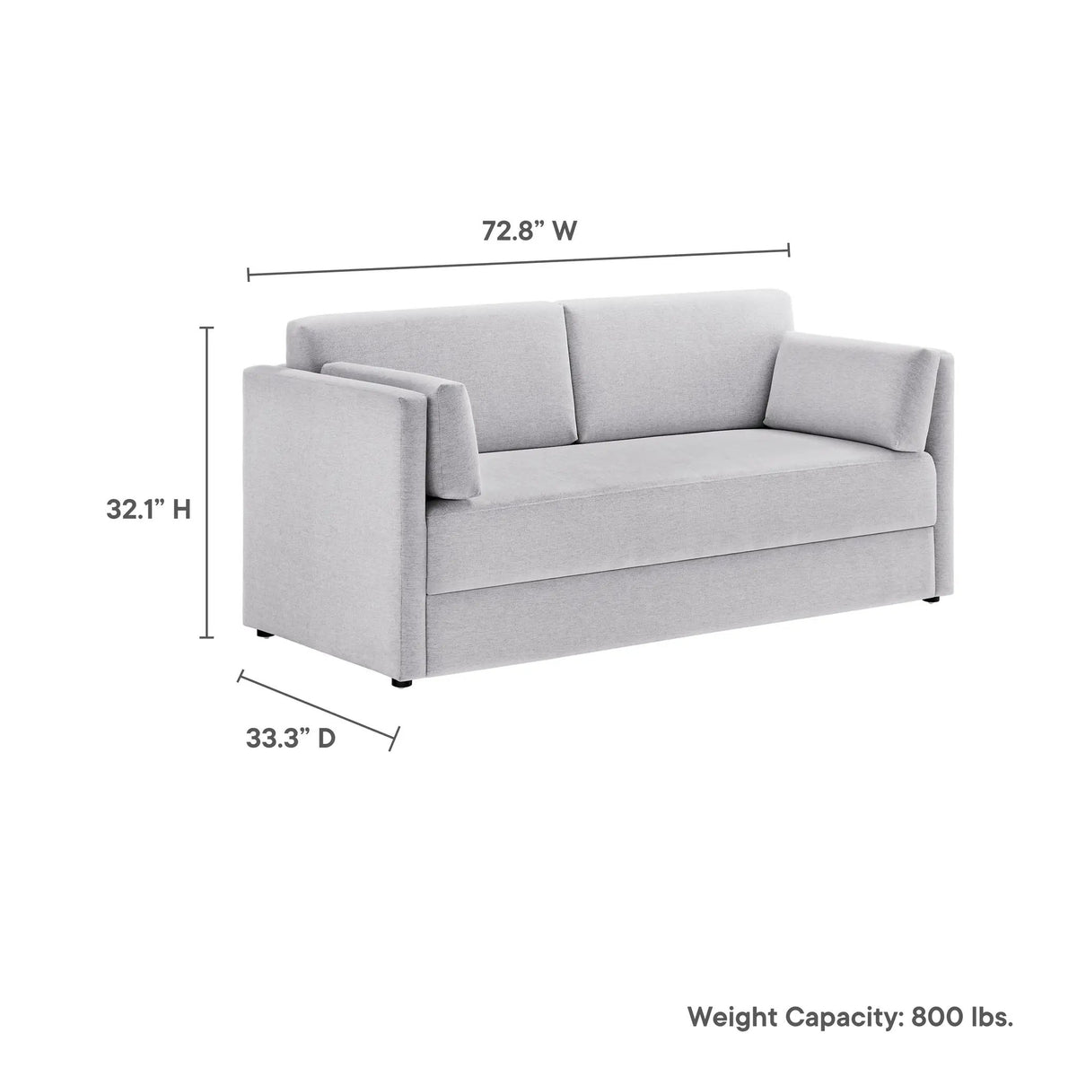 Linden Upholstered Heathered Chenille Small Sofa by HouseOfZazla
